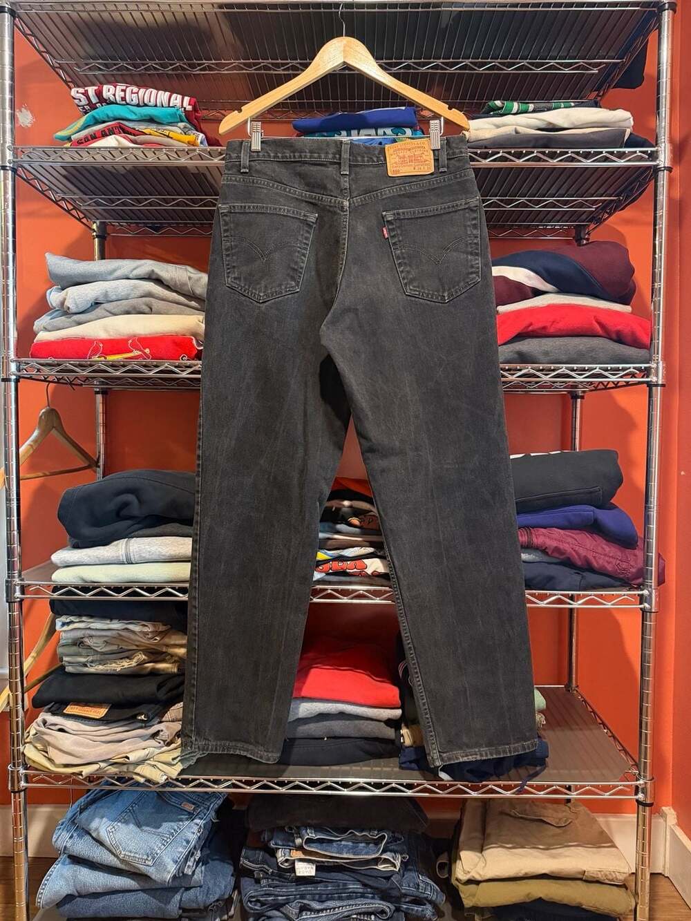 Vintage 90s Levi's 550 Size 34x34 Black Relaxed Fit Denim Jeans Canada Made